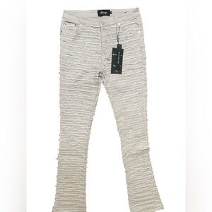 Guapi NWT Pants Mens 34 Distressed Flare Jeans Shredded Fringe Streetwear